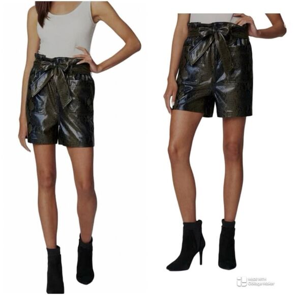 Blank NYC Snakeskin Paper bag Shorts - Picture 1 of 12